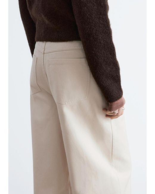 & Other Stories White Relaxed Wide-Leg Cotton Trousers