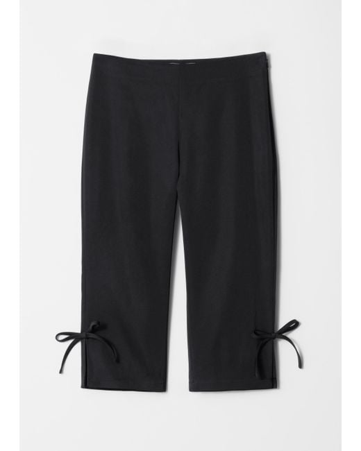 & Other Stories Black Ribbon-Detailed Capri Trousers