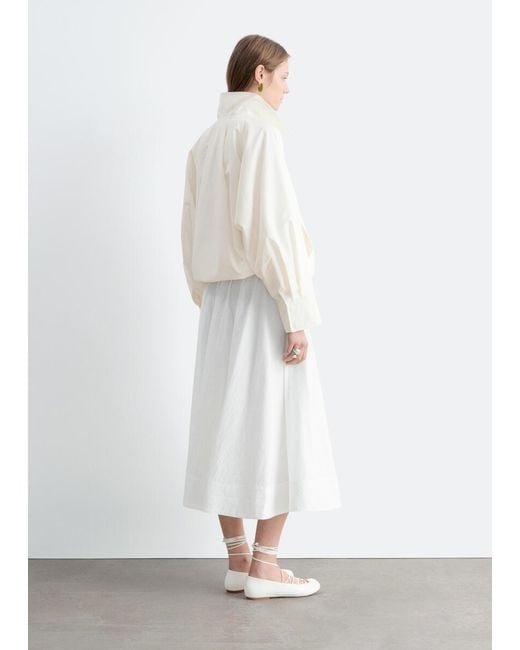& Other Stories White Zip-Up Twill Jacket