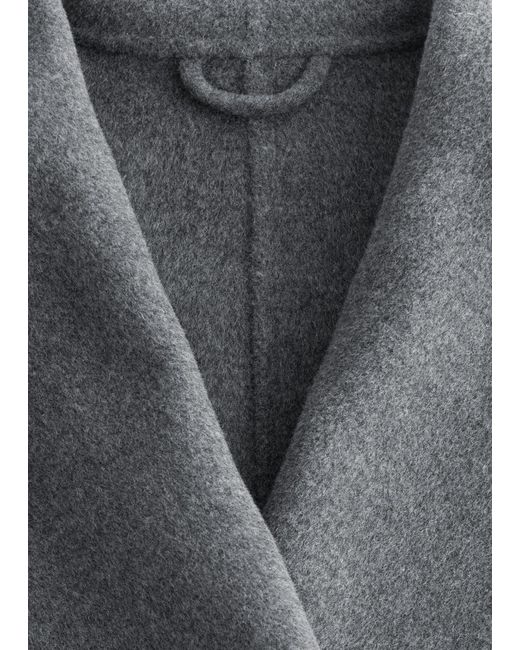 & Other Stories Gray Shawl-Collar Wool Maxi Coat