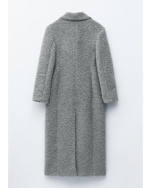 & Other Stories White Wool Shearling Maxi Coat