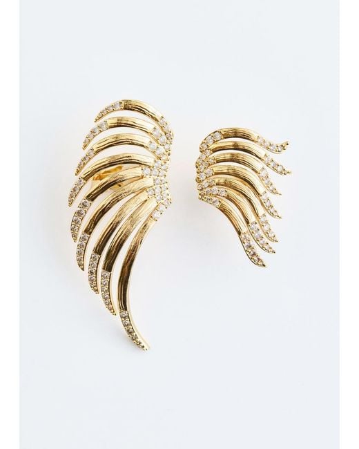 & Other Stories White Rhinestone Cuff Earrings