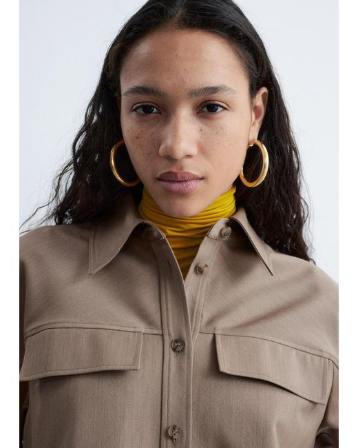 & Other Stories Natural Structured Wool-Cotton Shirt