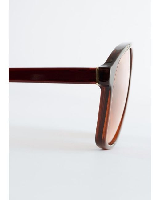 & Other Stories Brown Oversized Aviator Sunglasses