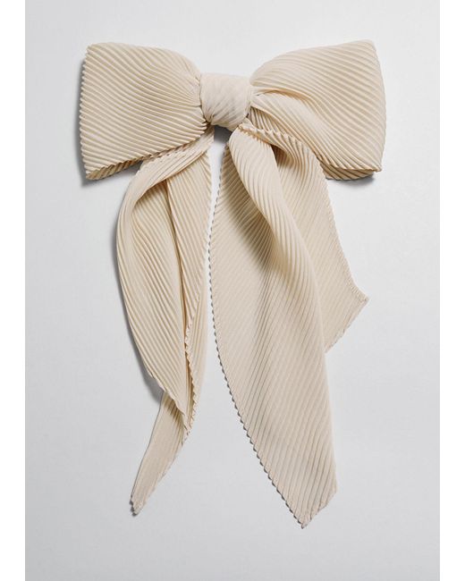 & Other Stories Natural Pleated Bow Hair Clip