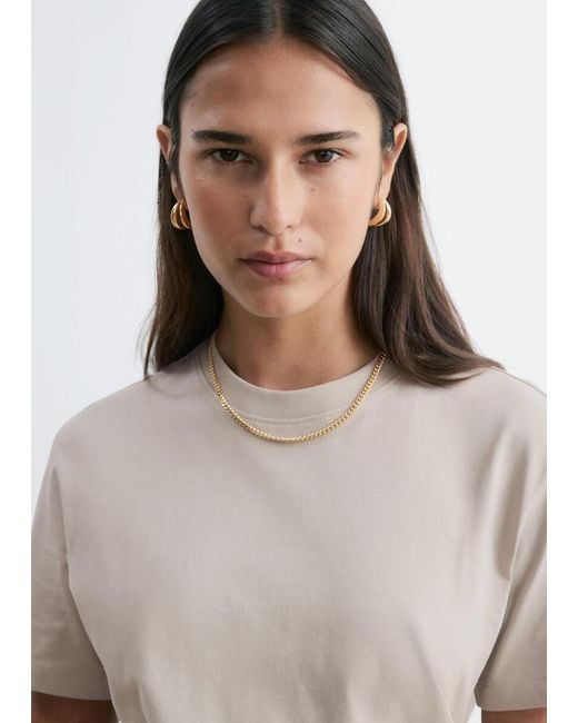 & Other Stories Natural Cotton Crew-Neck T-Shirt