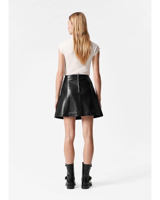 & Other Stories Black A-Line Mini Skirt