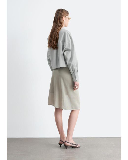& Other Stories Gray Wrap Midi Skirt