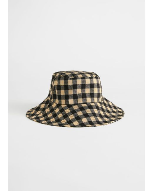 & Other Stories Plaid Check Bucket Hat in Beige (Natural) - Lyst