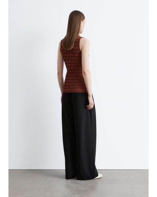& Other Stories Orange Knitted Sleeveless Turtleneck Top