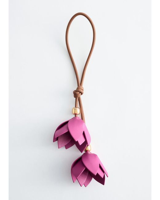 & Other Stories Pink Flower Bag Charm