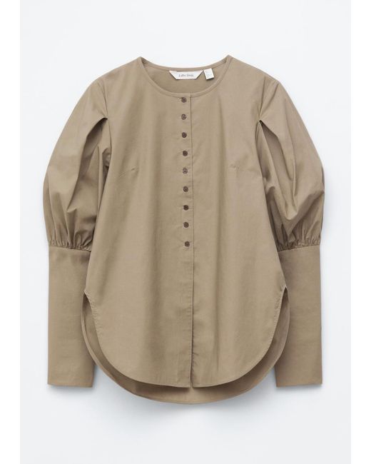 & Other Stories Natural Puff-Sleeve Blouse