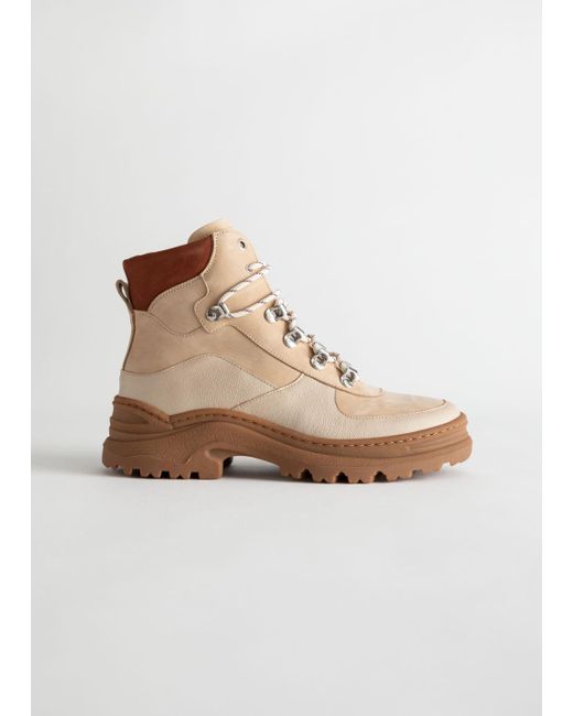 & Other Stories Chunky Platform Hiking Boots in Orange | Lyst