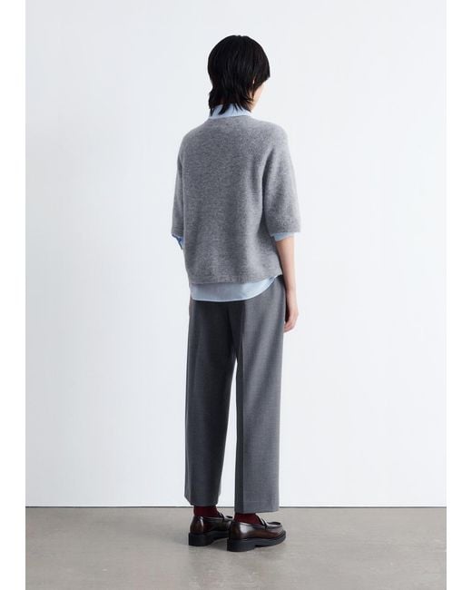 & Other Stories Gray Alpaca-Blend Knitted Top