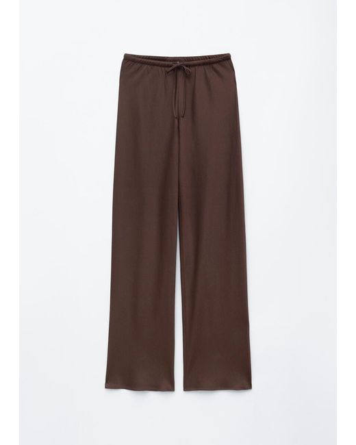 & Other Stories Brown Satin Pull-On Trousers