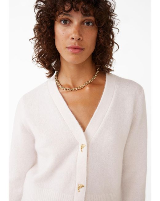 Wool Gold Button Cardigan 