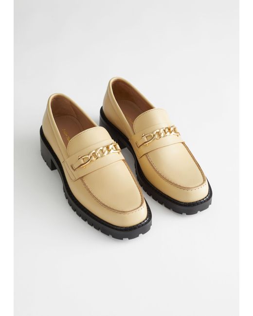 & Other Stories Yellow Rope Chain Leather Loafers