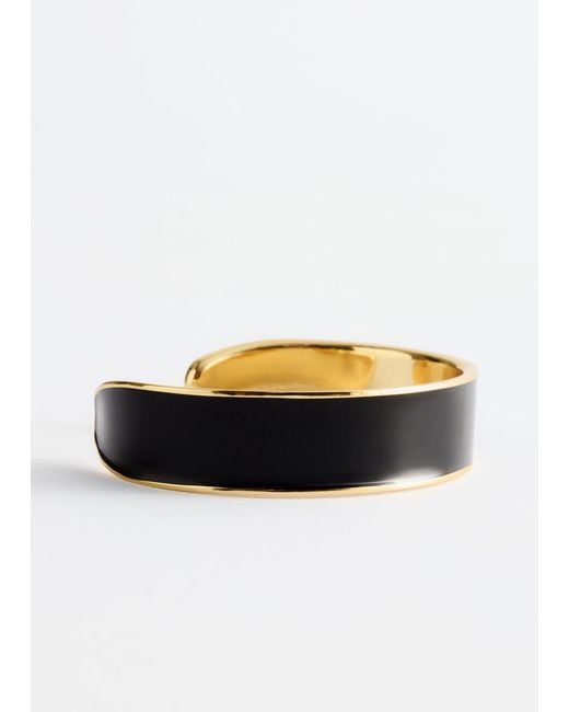 & Other Stories Black Two-Tone Cuff Bracelet