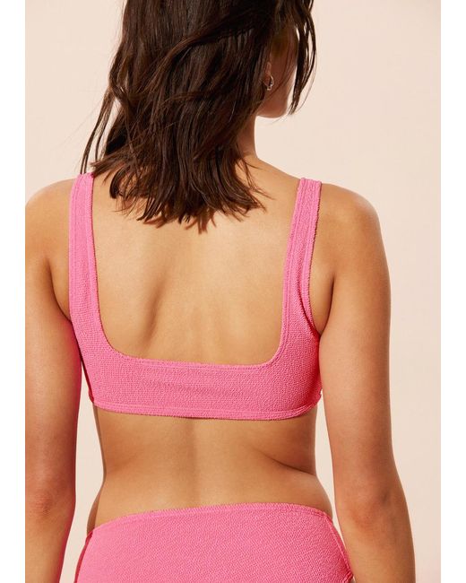 & Other Stories Natural Textured Square-Neck Bikini Top
