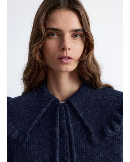 & Other Stories Blue Alpaca-Blend Cardigan