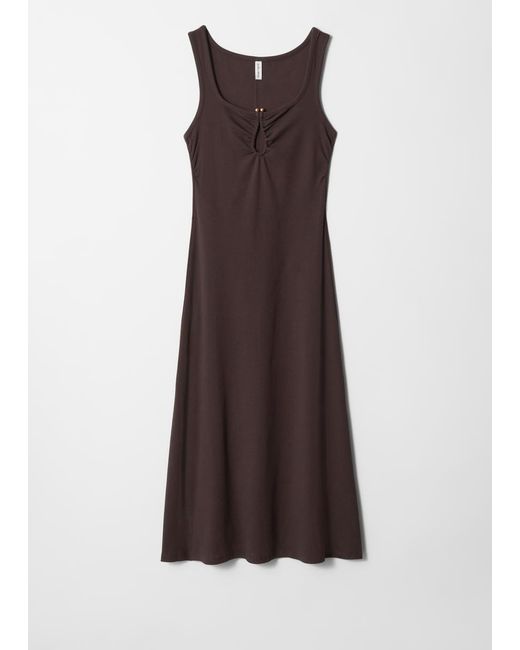 & Other Stories Brown Buckle-Detailed Midi Dress