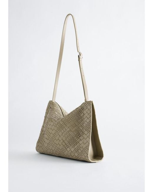 & Other Stories Natural Braided Leather Crossbody Bag