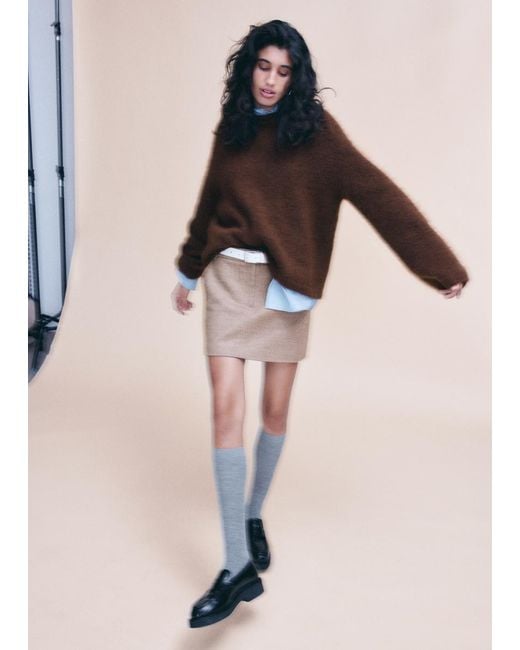 & Other Stories Brown Wool Mini Skirt