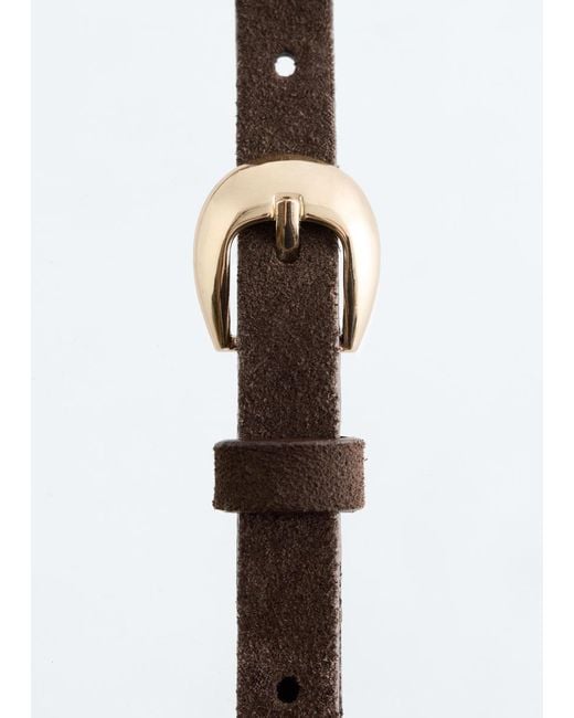 & Other Stories White Crescent-Buckle Slim Belt