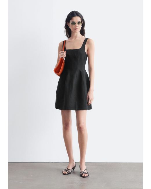 & Other Stories Corset Mini Dress in Black