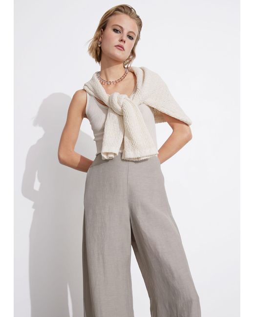 & Other Stories White Wide Trousers