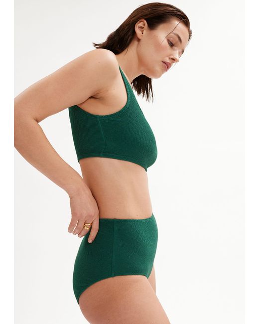 & Other Stories Green Textured Bikini Top
