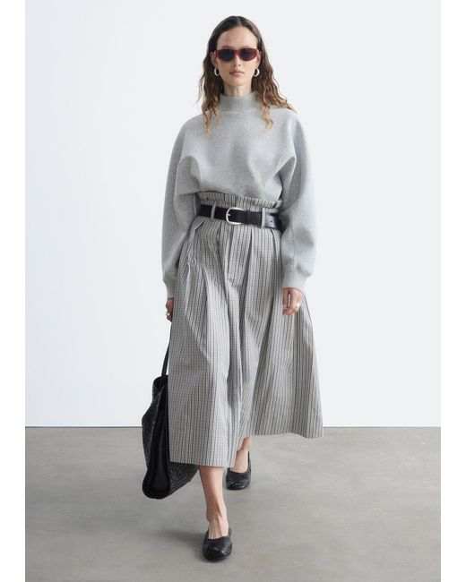 & Other Stories Gray Mock Neck Scuba Sweatshirt
