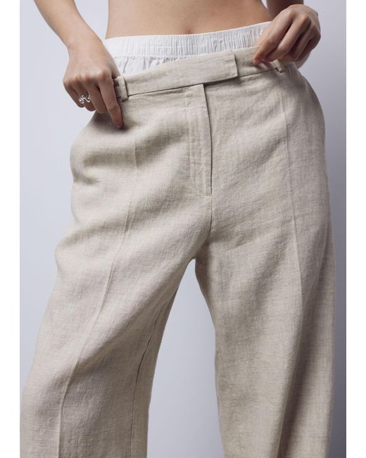 & Other Stories Blue Tailored Linen Trousers