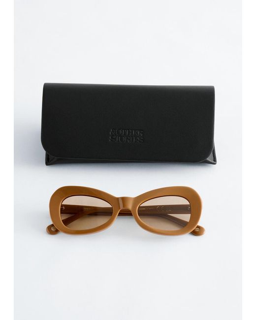& Other Stories Brown Oval Cat-Eye Sunglasses