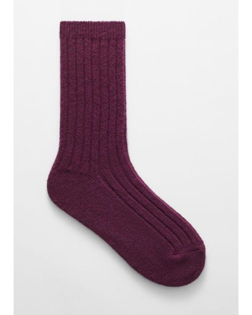 & Other Stories Purple Soft Wool Socks