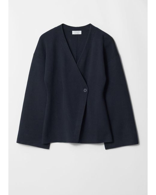 & Other Stories Blue Asymmetric Cardigan