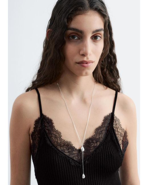 & Other Stories Rib-Knit Camisole Mini Dress in Black | Lyst UK