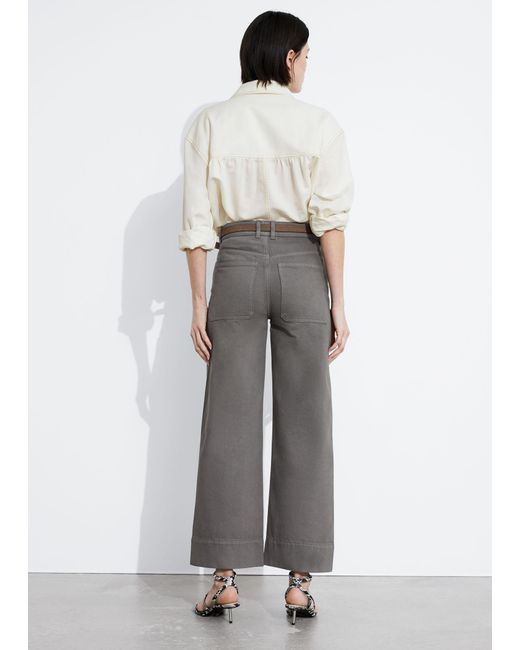 & Other Stories Gray Straight Cropped Jeans