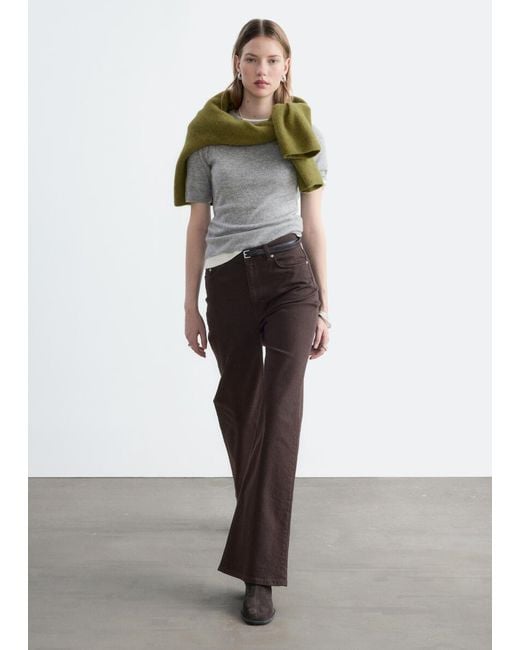 & Other Stories White Wide-Leg Jeans