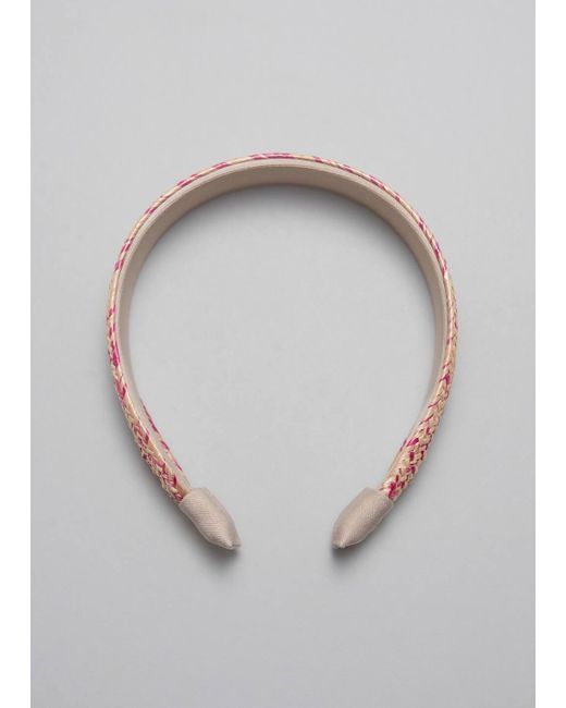 & Other Stories White Braided Straw Headband