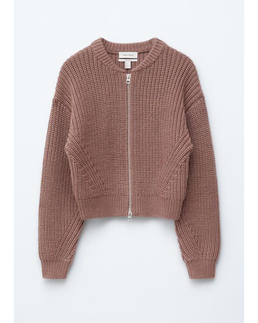 & Other Stories Brown Knitted Wool Bomber Jacket