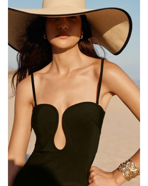 & Other Stories Black U-Wire Swimsuit