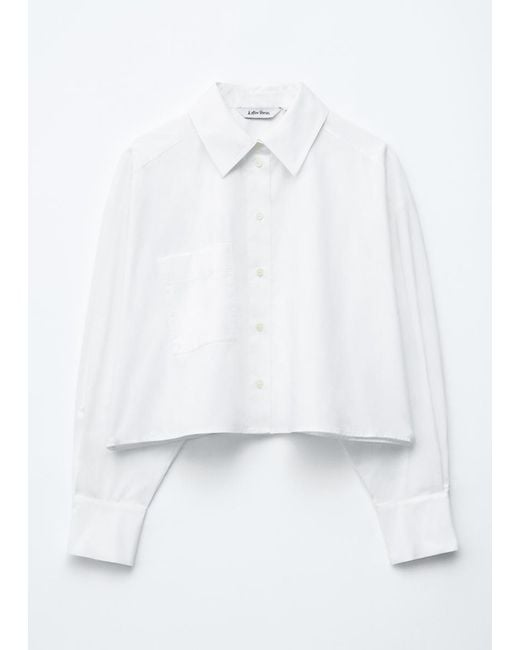 & Other Stories White Cropped Oversized Cotton Shirt