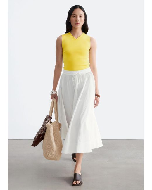 & Other Stories Yellow Sleeveless V-Neck Knitted Top