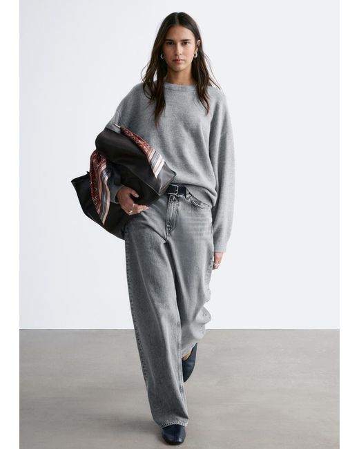 & Other Stories Gray Oversized Knit Jumper