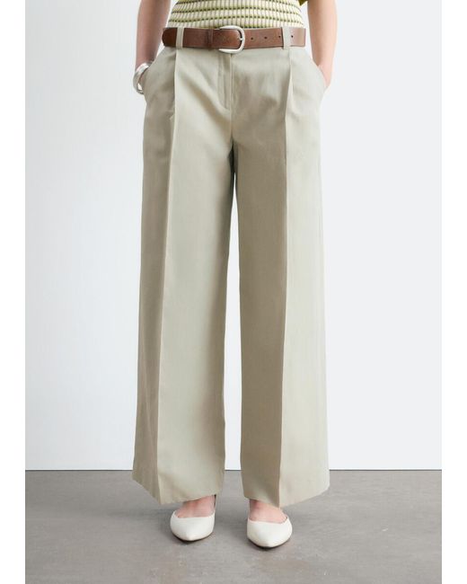 & Other Stories White Pleated Trousers