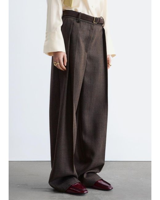& Other Stories White Press-Crease Wool Trousers