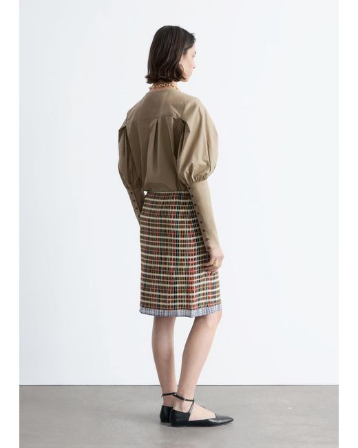 & Other Stories Natural Puff-Sleeve Blouse