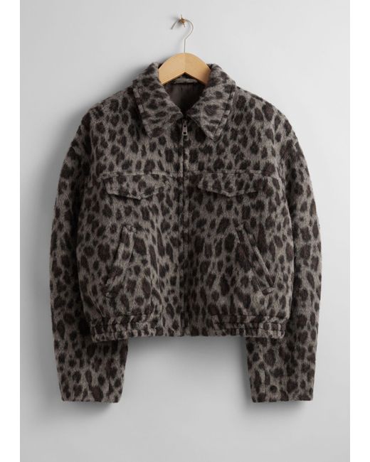 & Other Stories Black Oversized Zip Jacket