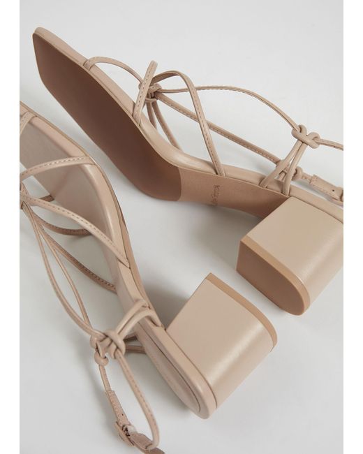& Other Stories Natural Strappy Knotted Leather Sandals